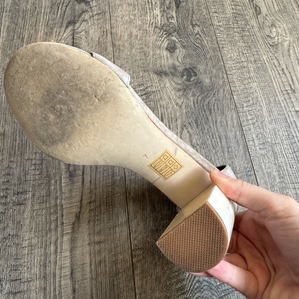 Jeffrey Campbell Lindsay Lucite-Heeled Sandals- Taupe- Size 7 - Picture 4 of 5